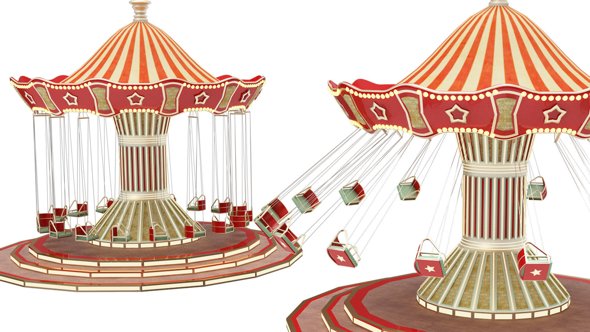 Amusement Park Equipment 9 Pieces 3D model_28