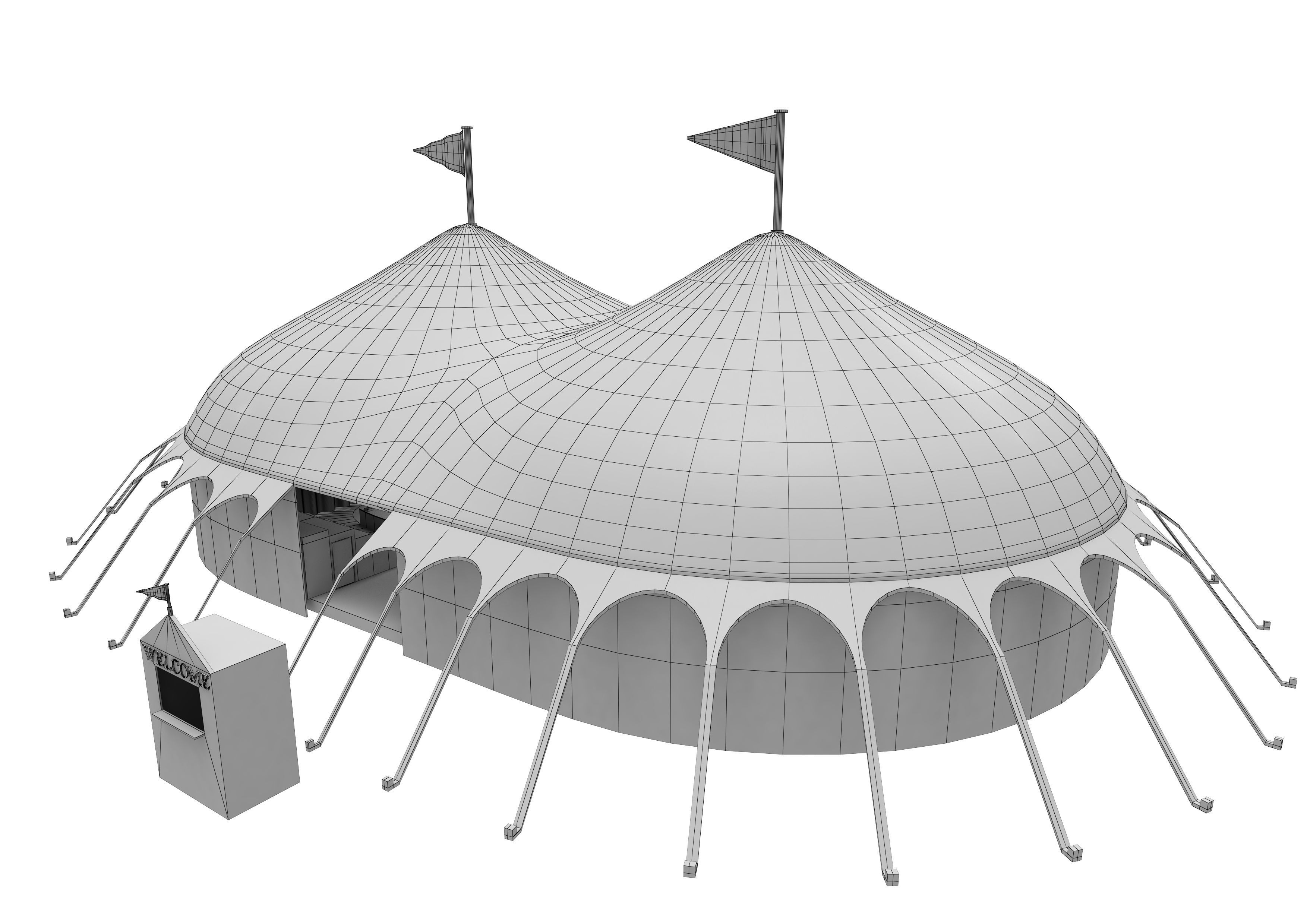 Amusement Park Equipment 9 Pieces 3D model_39