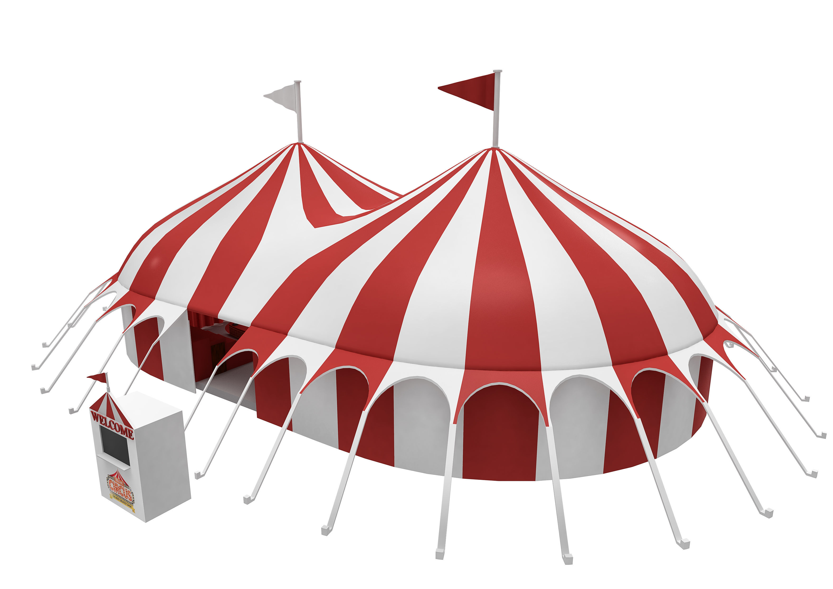 Amusement Park Equipment 9 Pieces 3D model_14