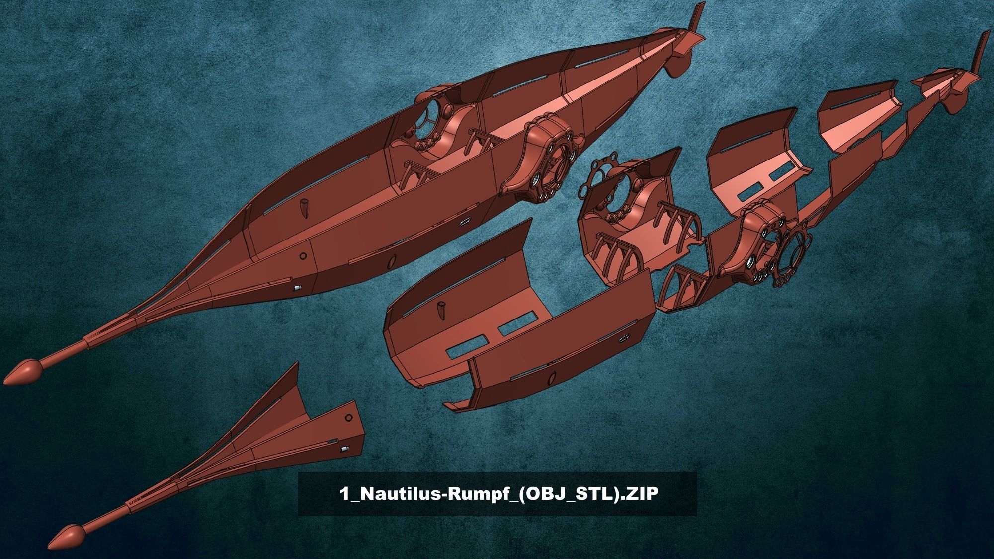 Nautilus detailed 3D print model_15