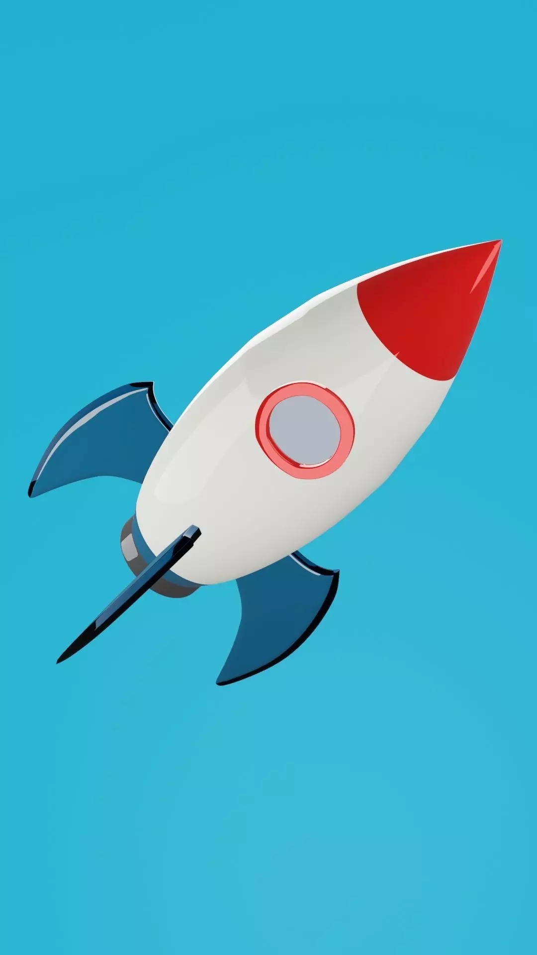 rocket ship flying in sky Low-poly 3D model