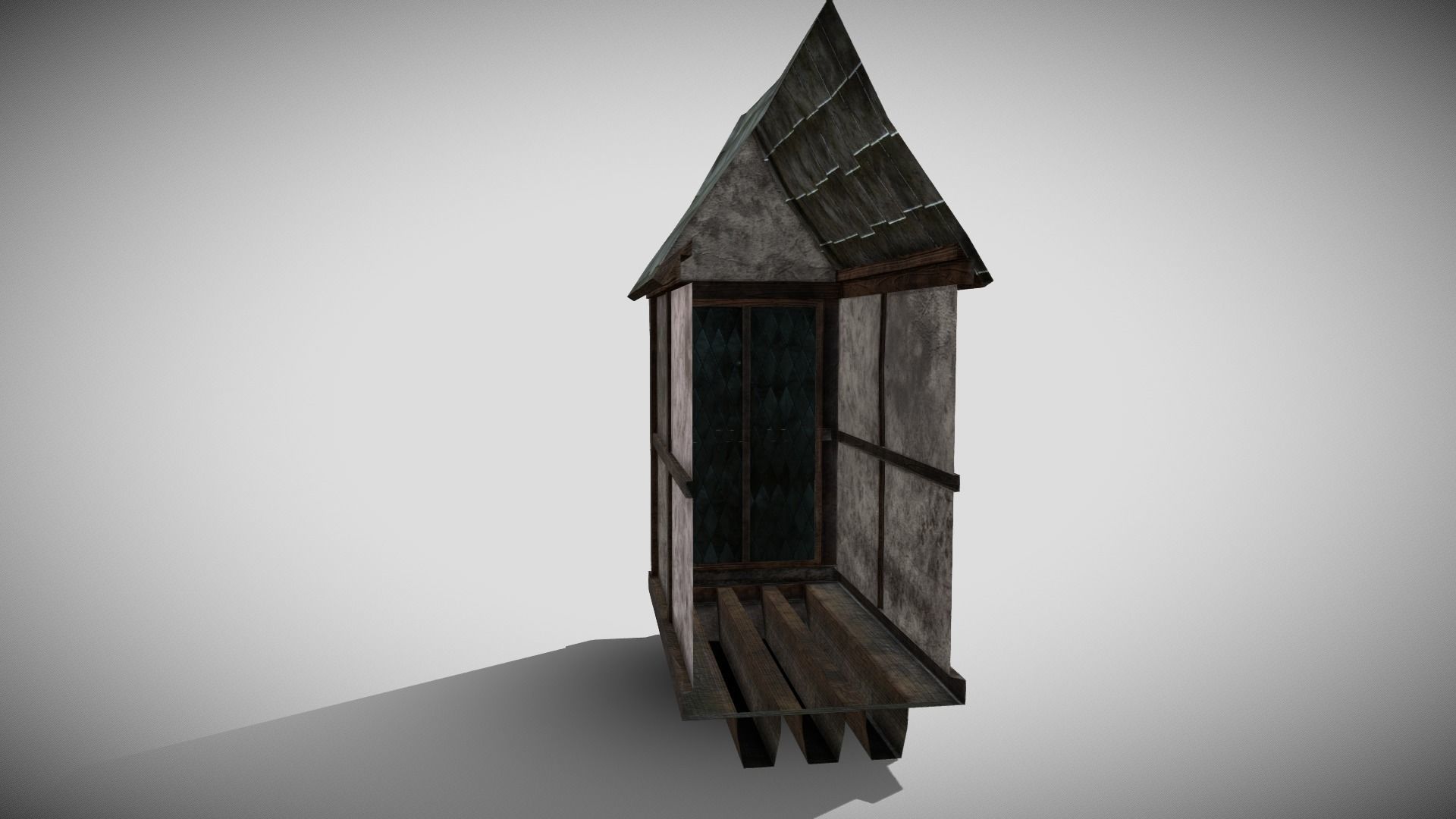 Medieval Dormer Low-poly 3D model_5