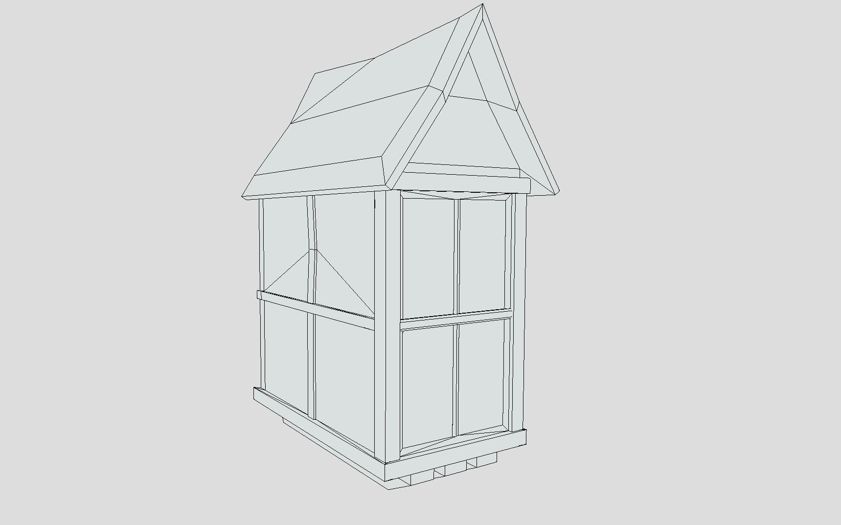 Medieval Dormer Low-poly 3D model_8