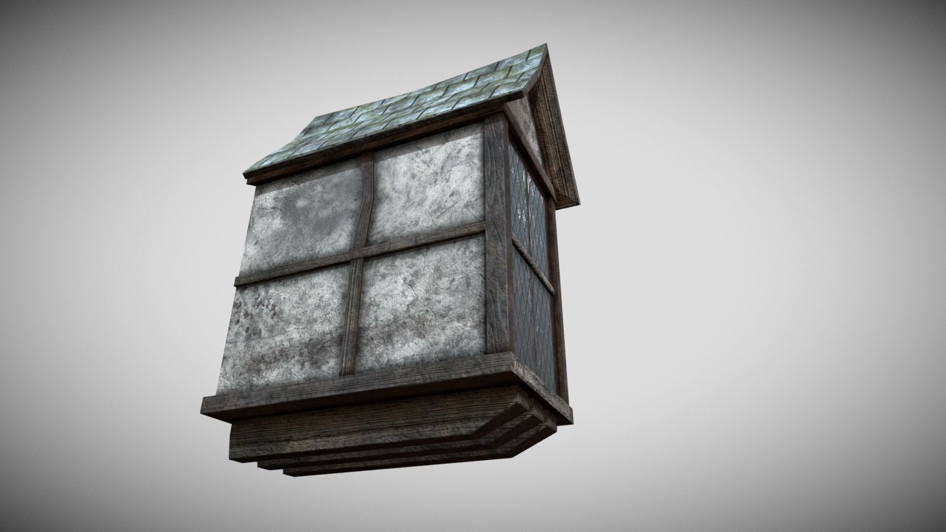 Medieval Dormer Low-poly 3D model_3