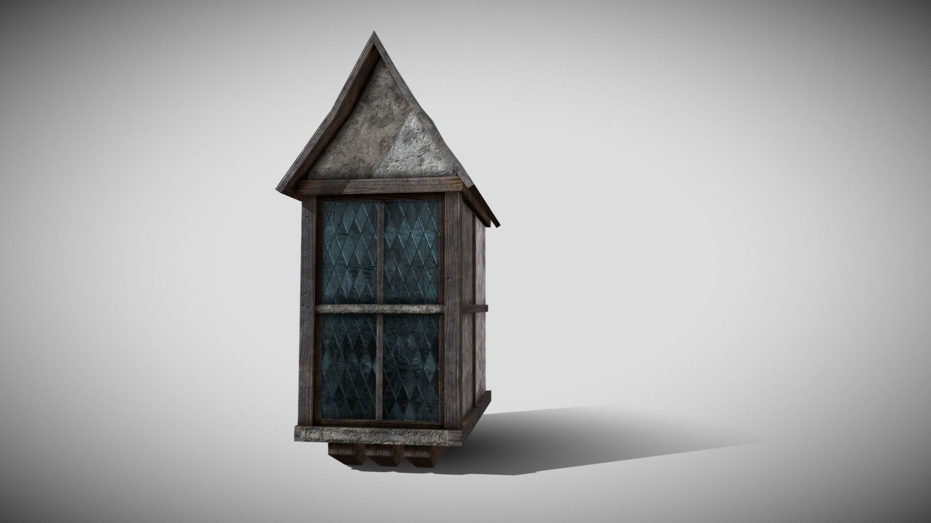 Medieval Dormer Low-poly 3D model_1