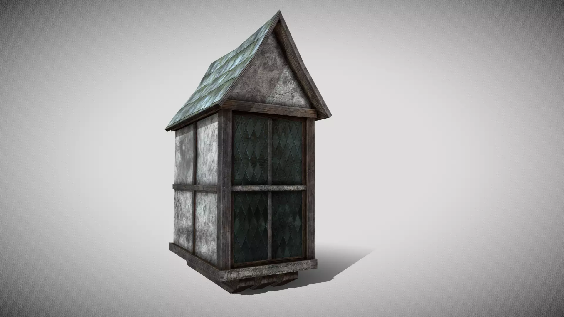 Medieval Dormer Low-poly 3D model_0