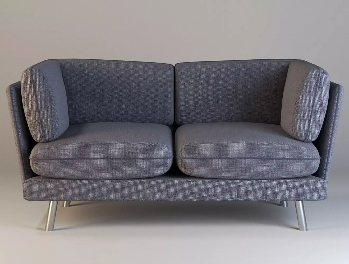 Modern sofa with two types of materials Low-poly 3D model_0