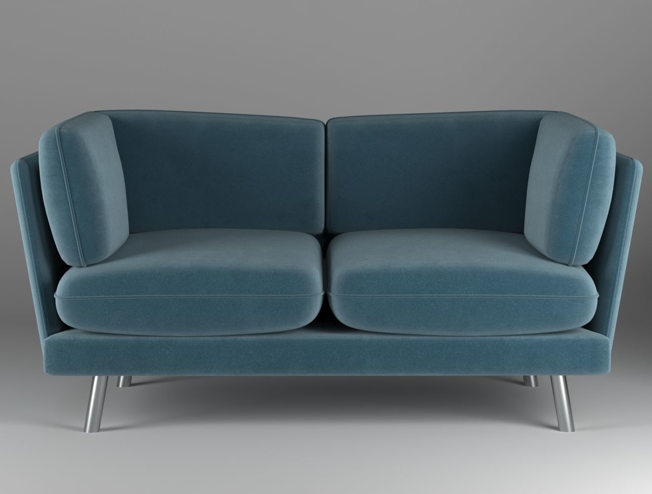 Modern sofa with two types of materials Low-poly 3D model_3