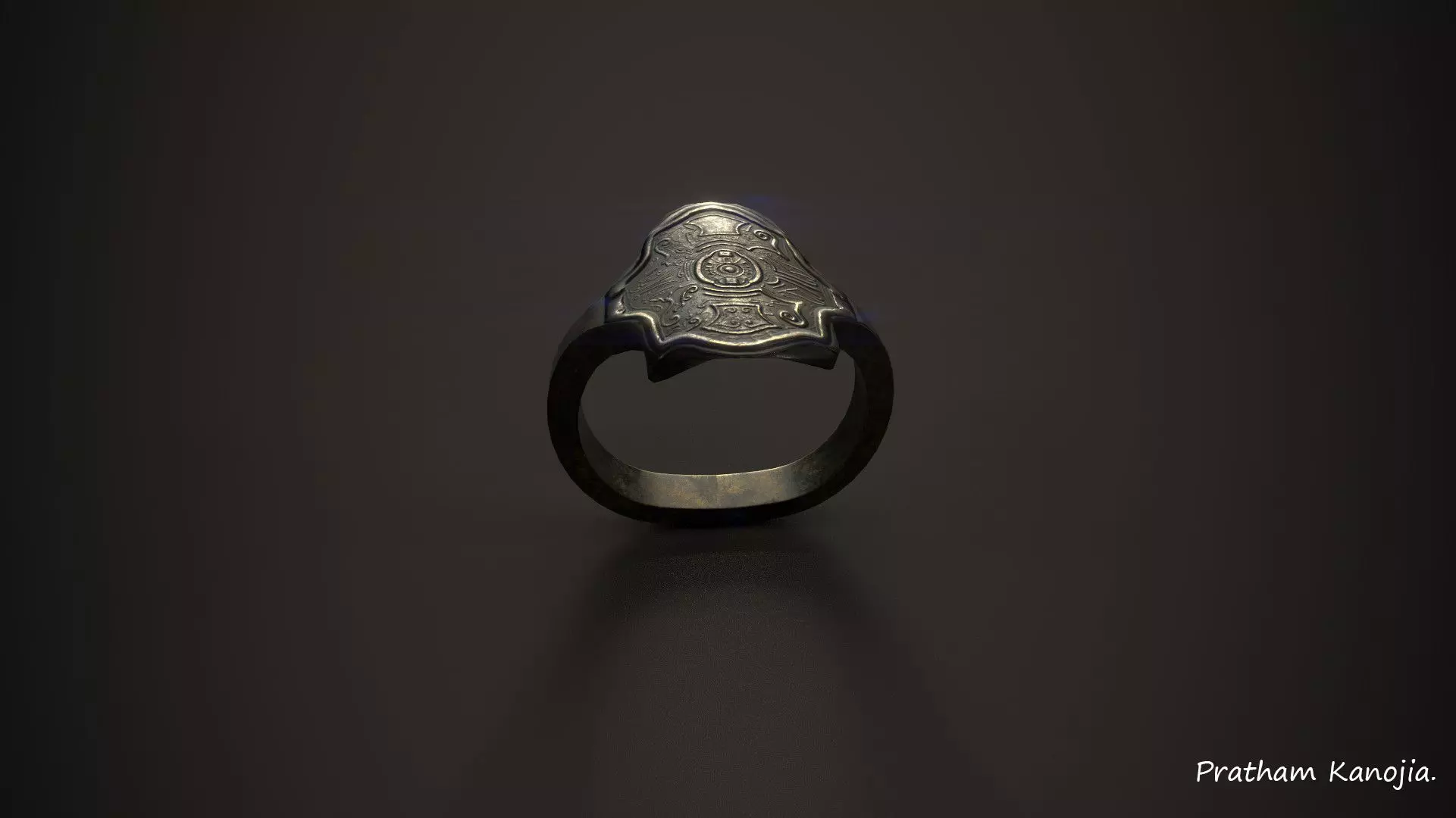 Antique Ornamental ring Free low-poly 3D model_0