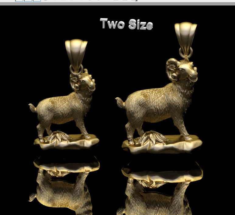 goat jewelry 2 3D print model_1