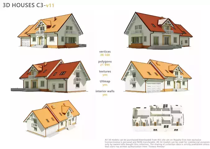 House C3V11 Low-poly 3D model