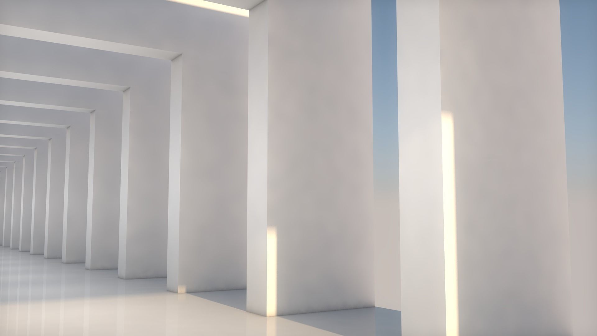 Sci Fi Tunnel Low-poly 3D model_3