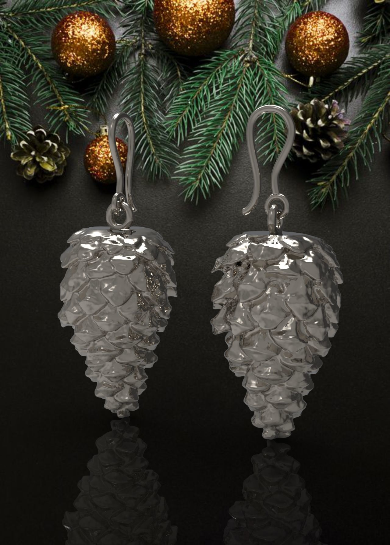 CHRISTMAS EARRINGS N -238 3D print model_2