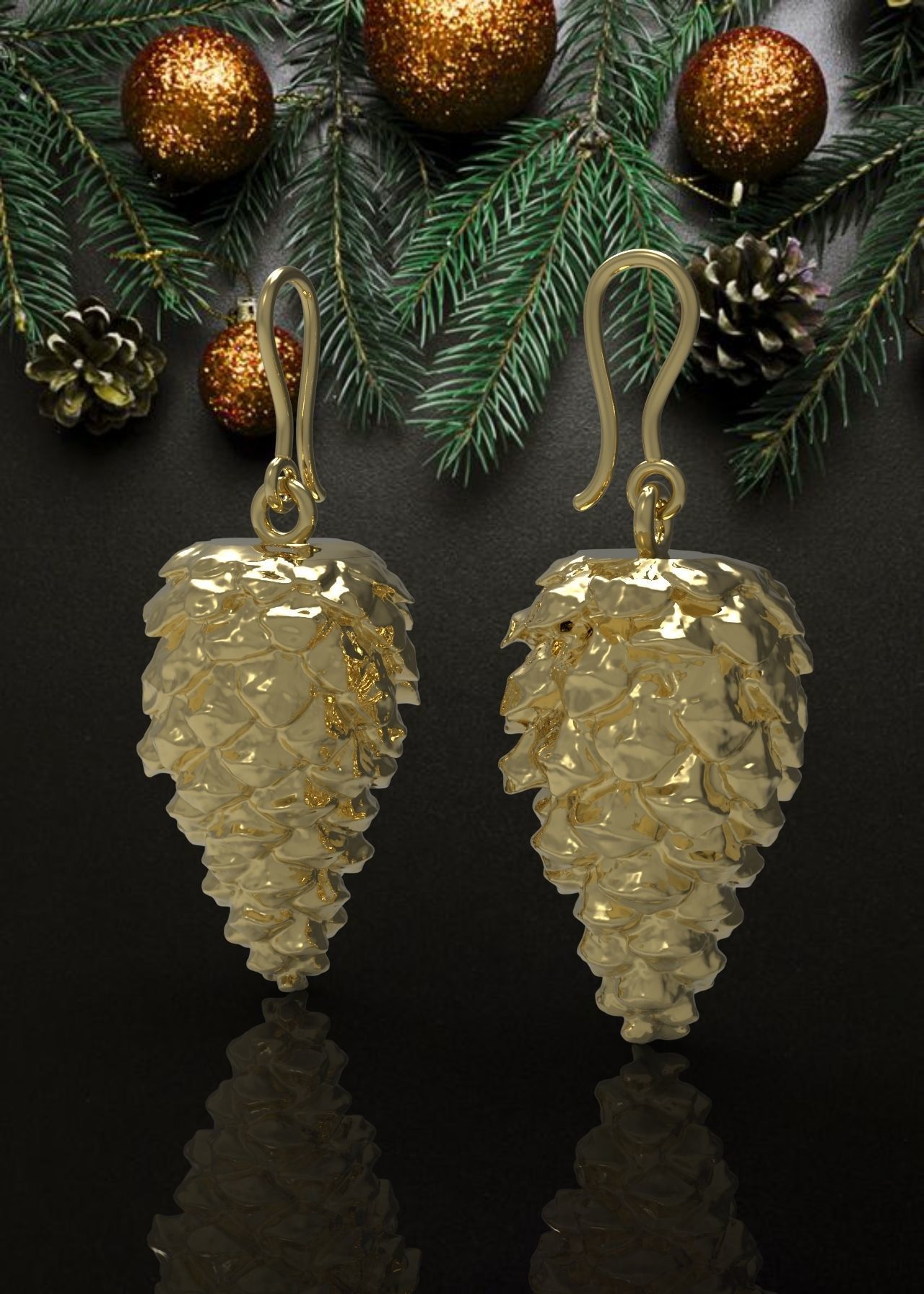 CHRISTMAS EARRINGS N -238 3D print model_8
