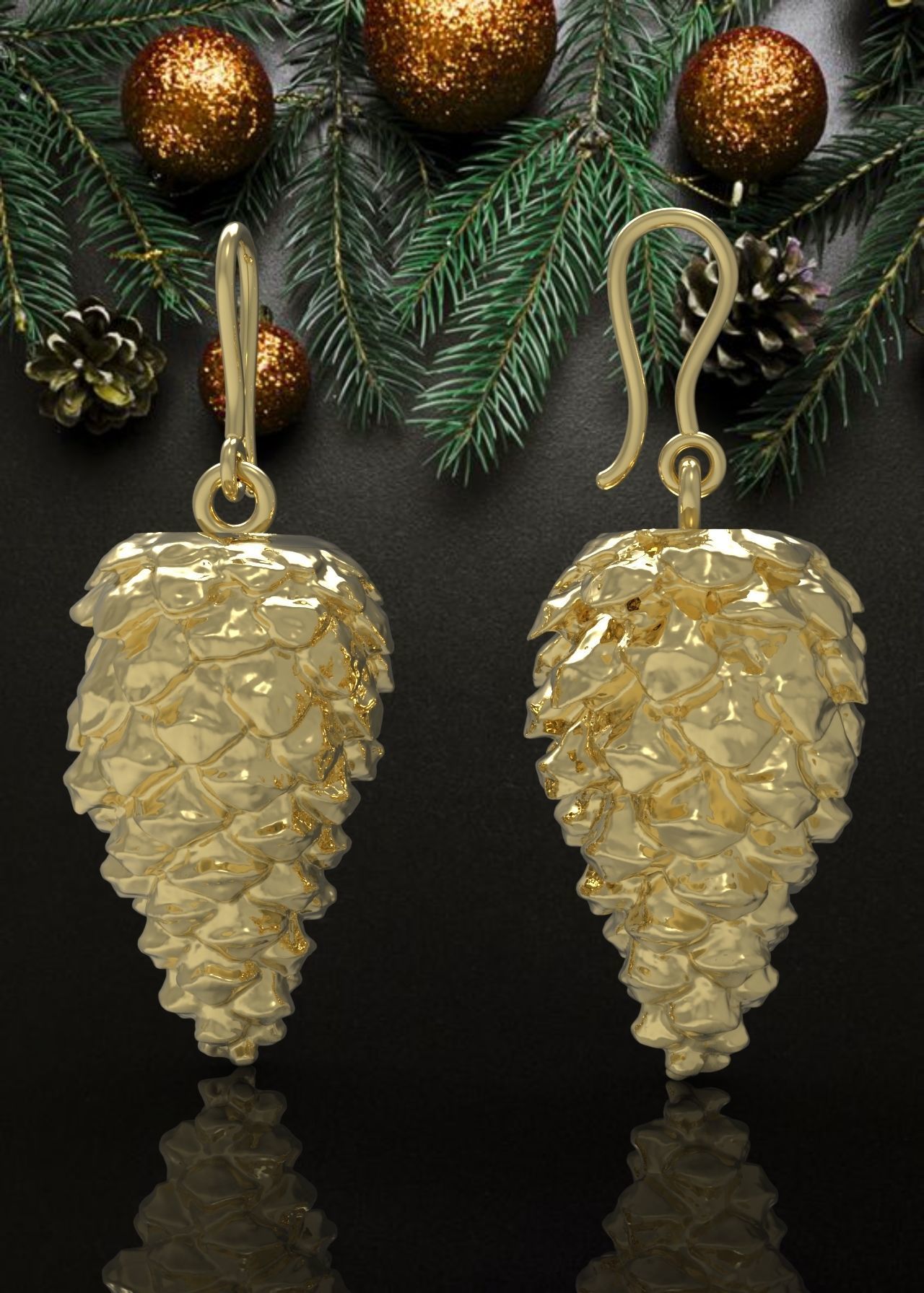 CHRISTMAS EARRINGS N -238 3D print model_1