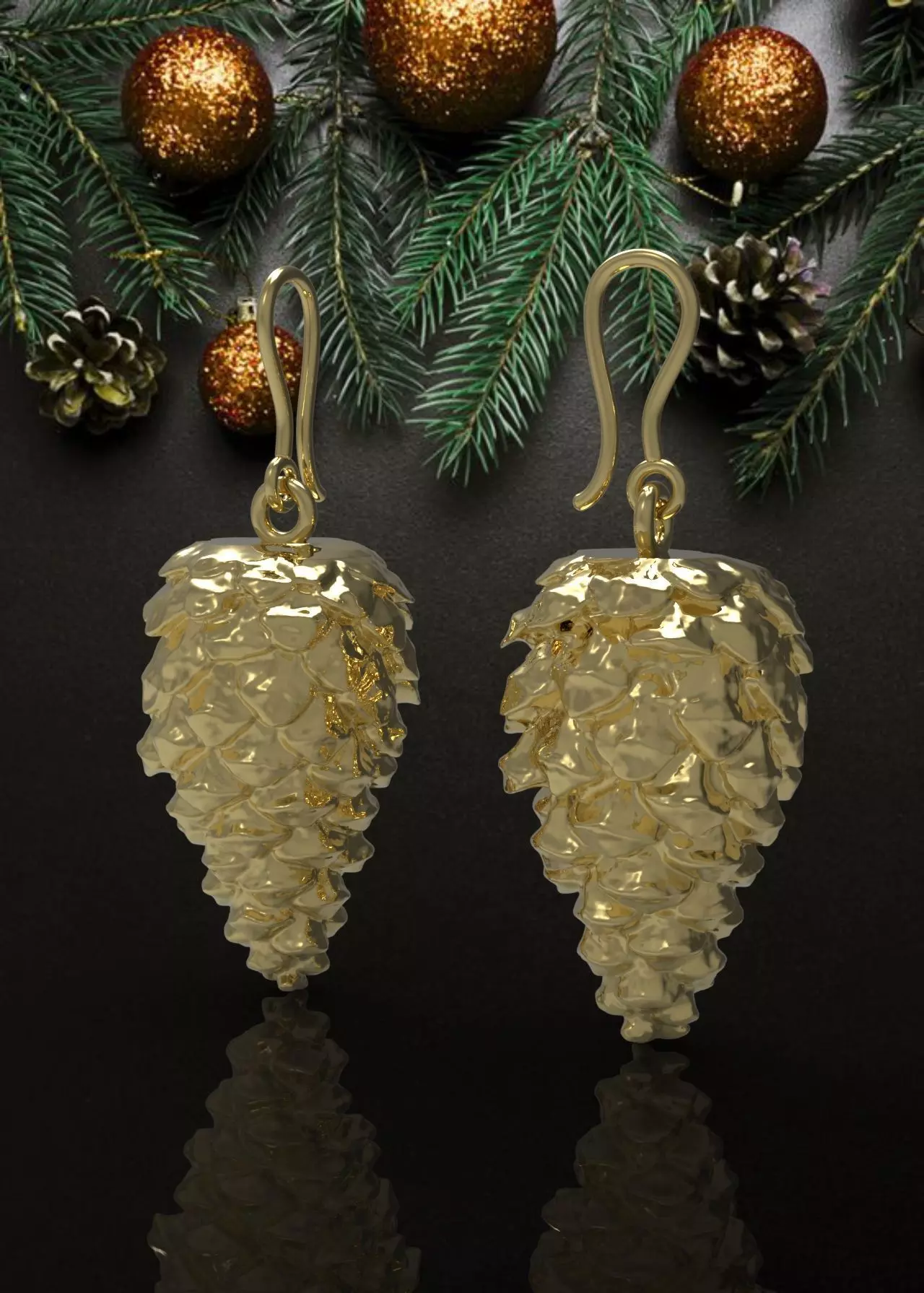 CHRISTMAS EARRINGS N -238 3D print model_0