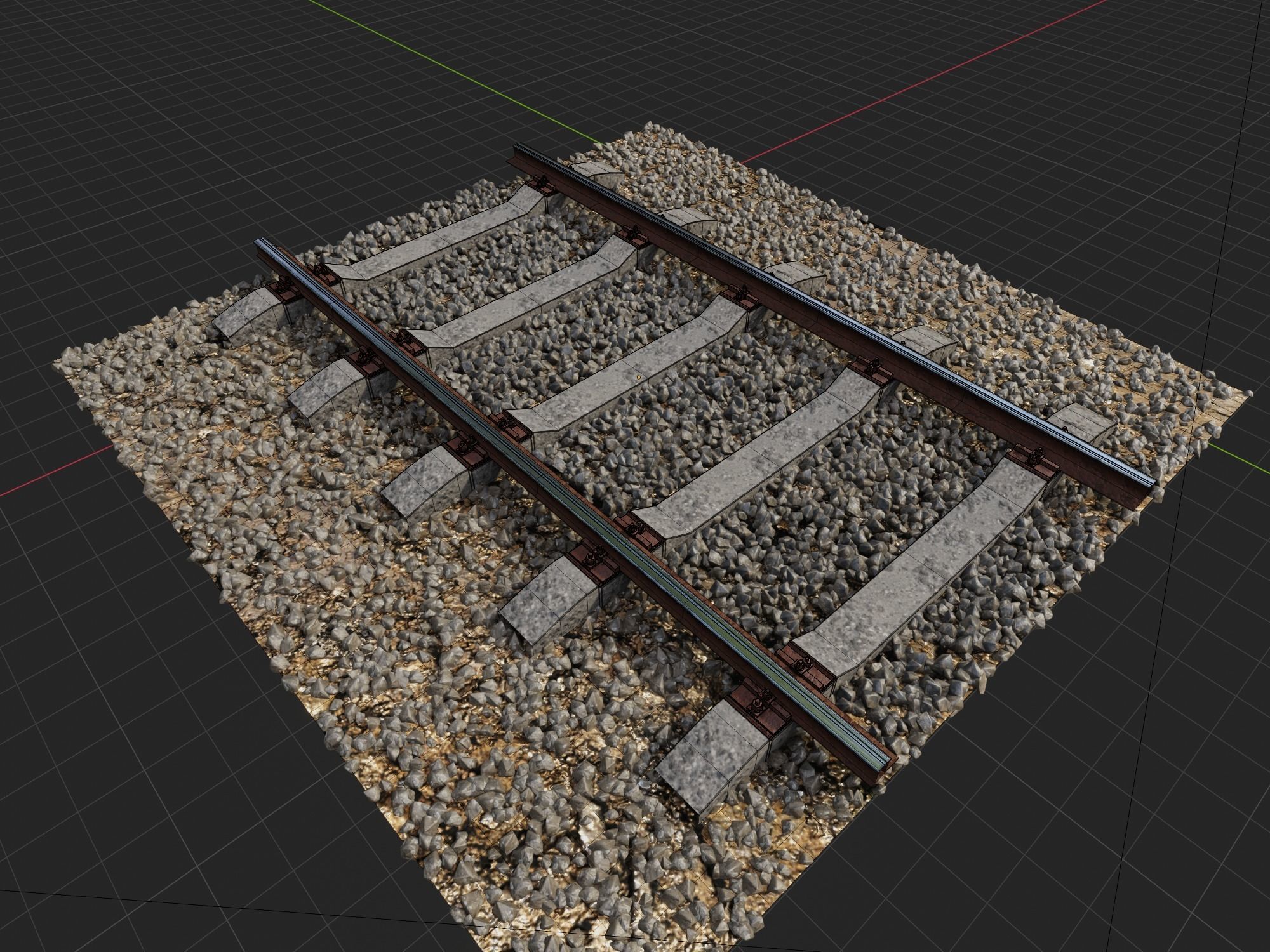 Rails Material and model Free low-poly 3D model_2