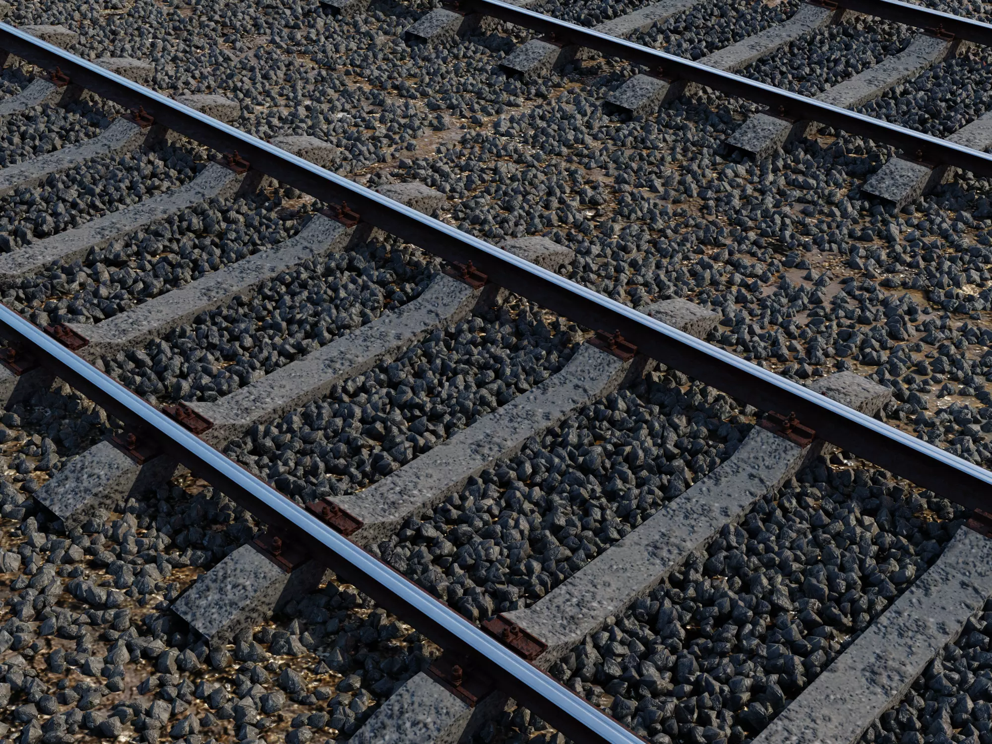 Rails Material and model Free low-poly 3D model_0
