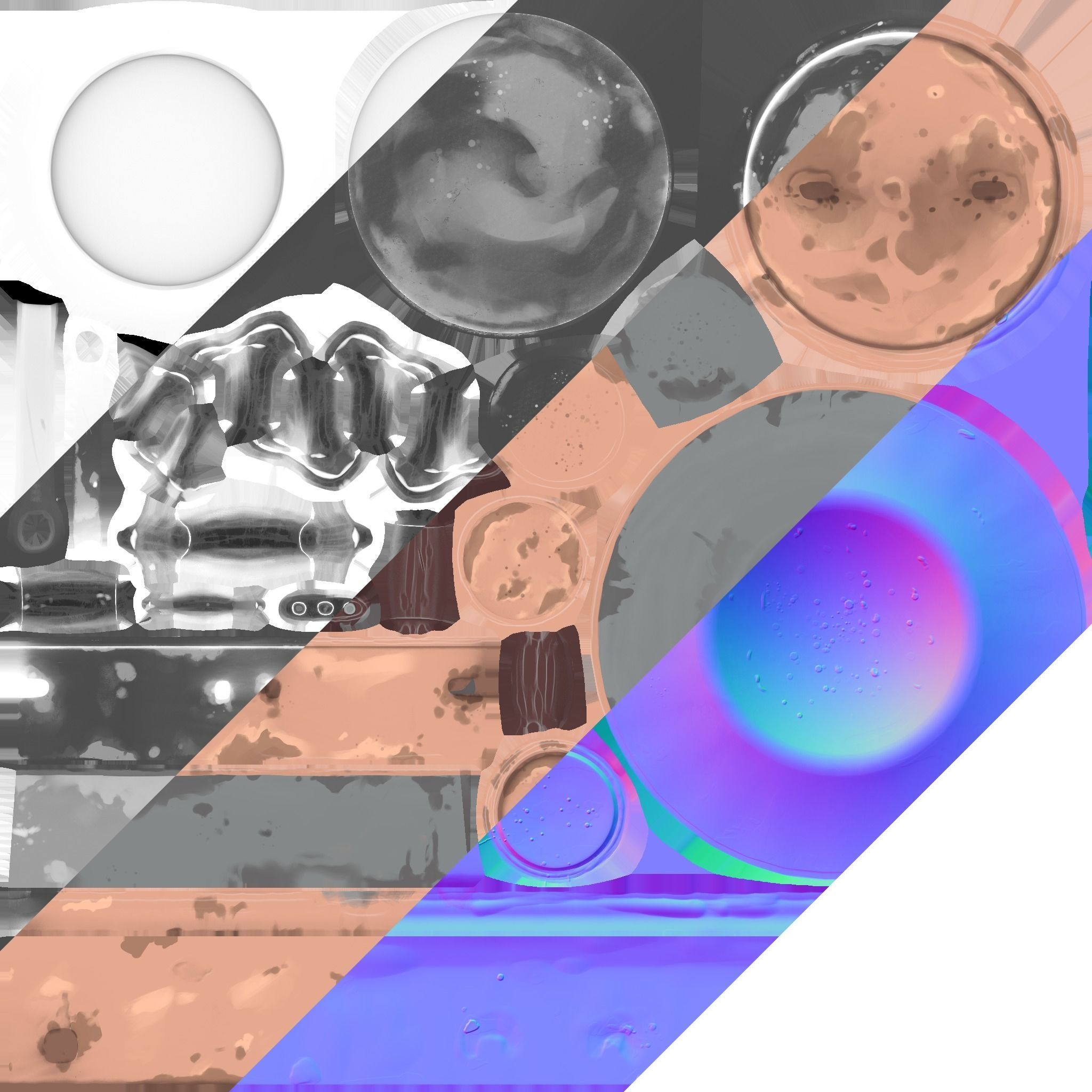 Stylized Casserole Pans Kit Low-poly 3D model_5