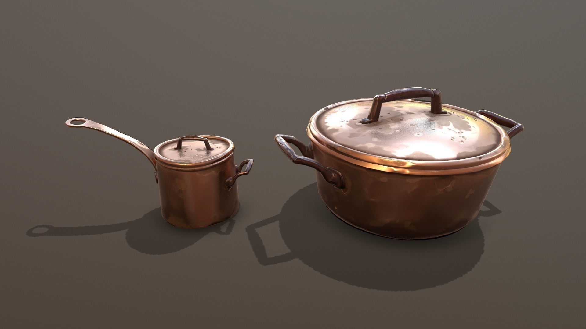 Stylized Casserole Pans Kit Low-poly 3D model_3