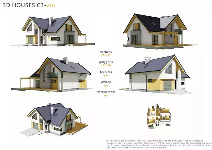 House C3V16 Low-poly 3D model