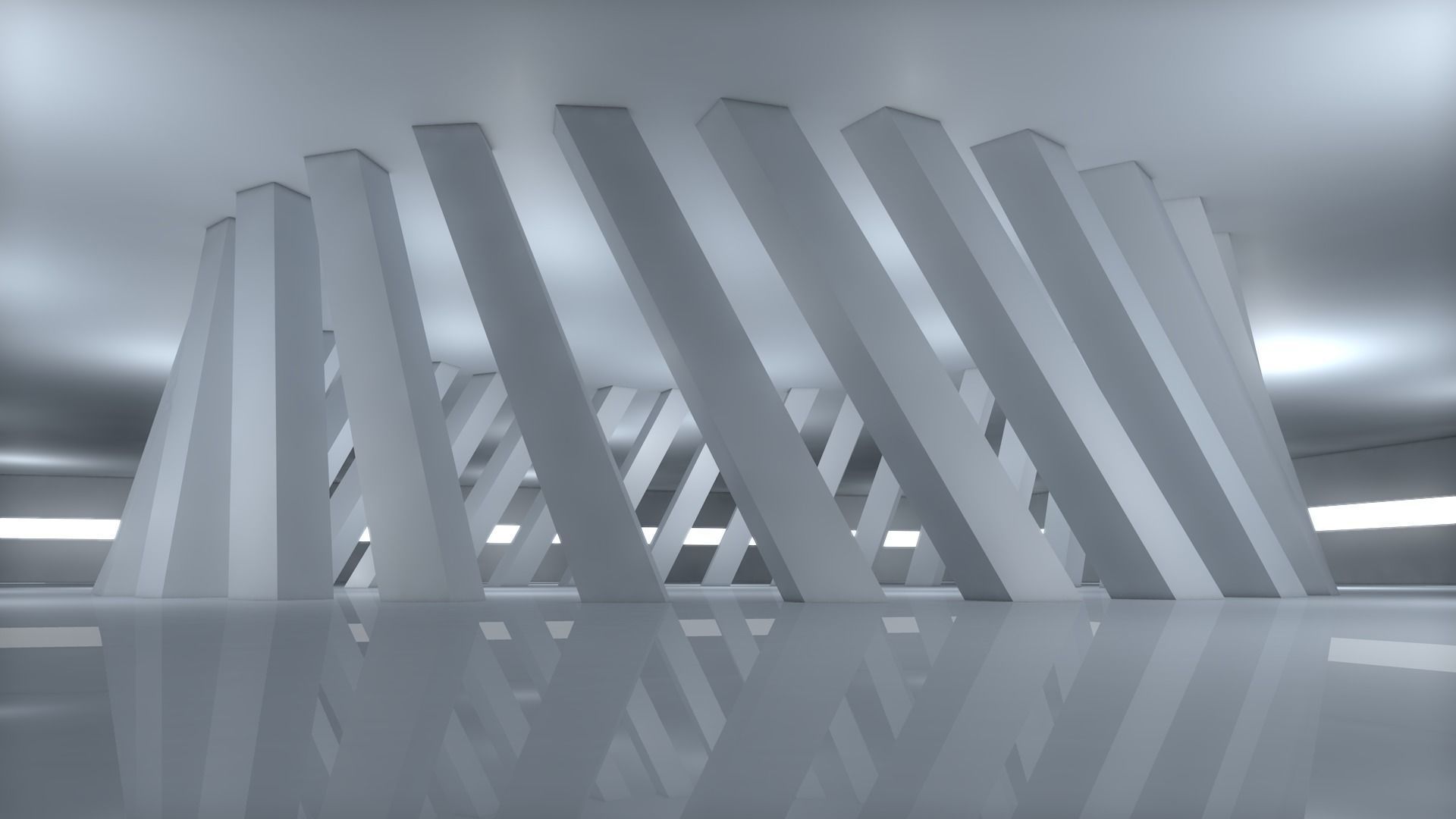 Sci Fi WareHouse Low-poly 3D model_1