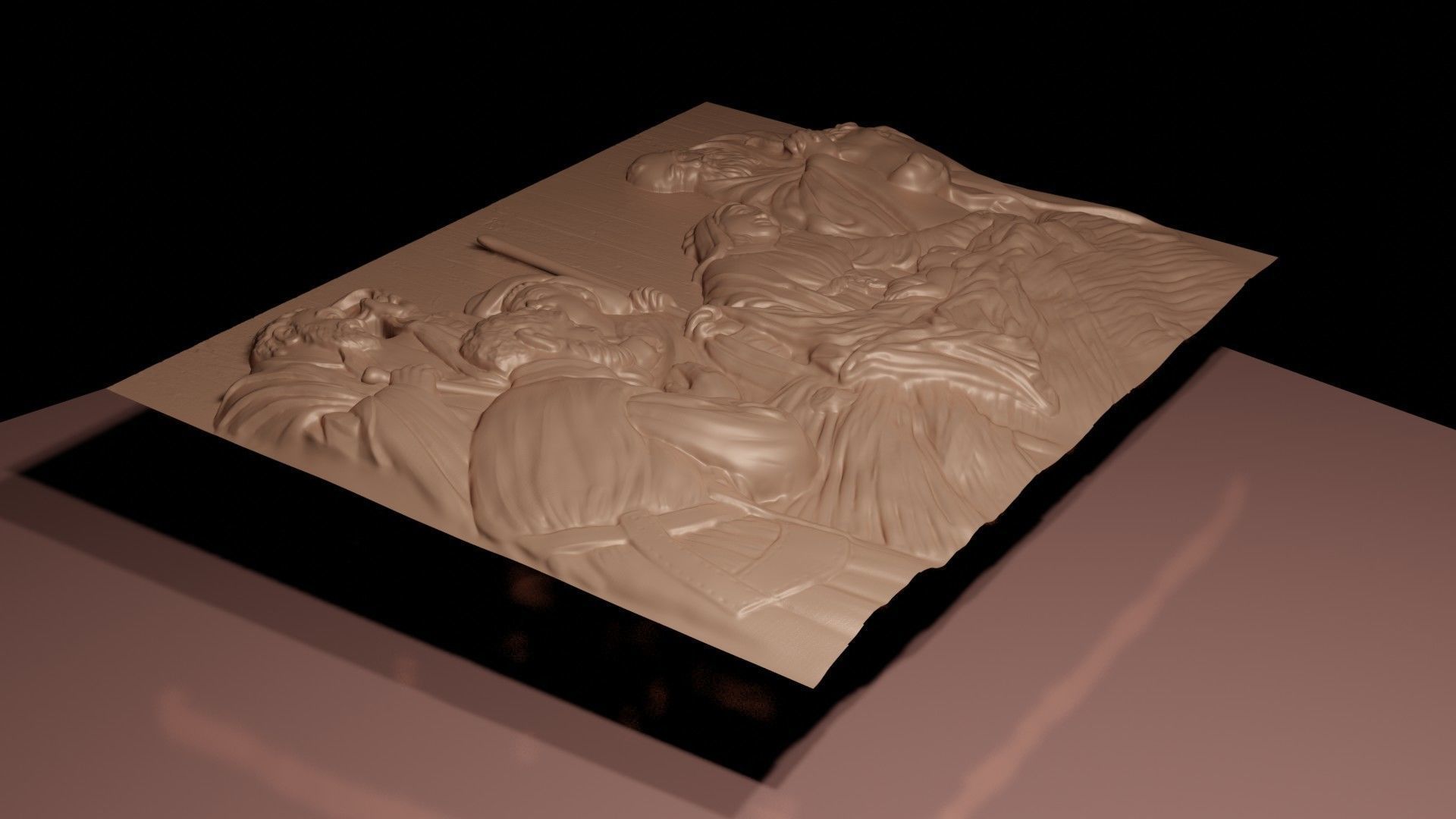 Christmas nativity on piece of wood 3D print model_7