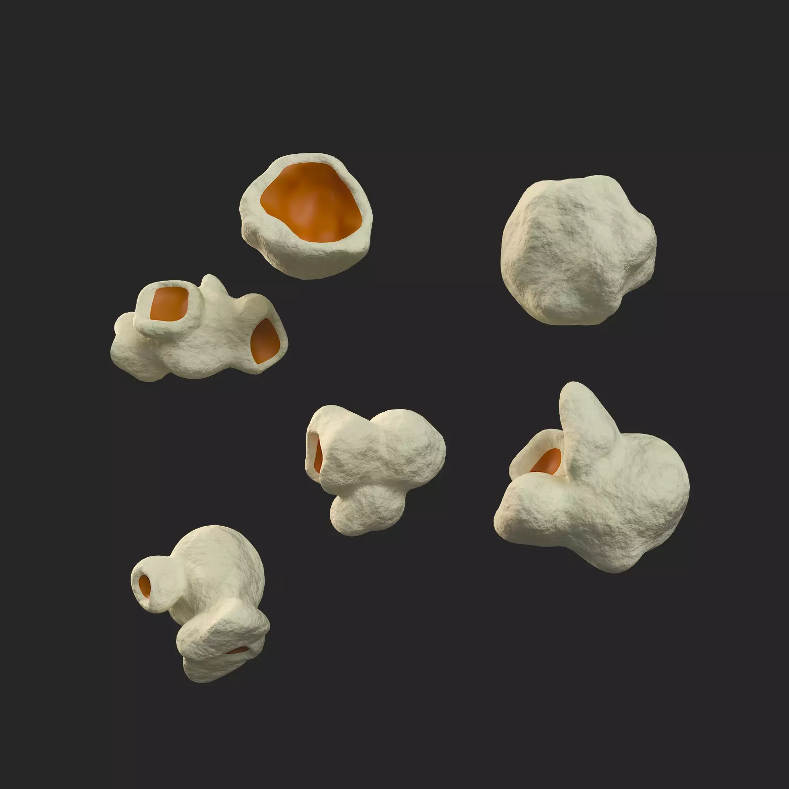 Popcorn kernels 3D model