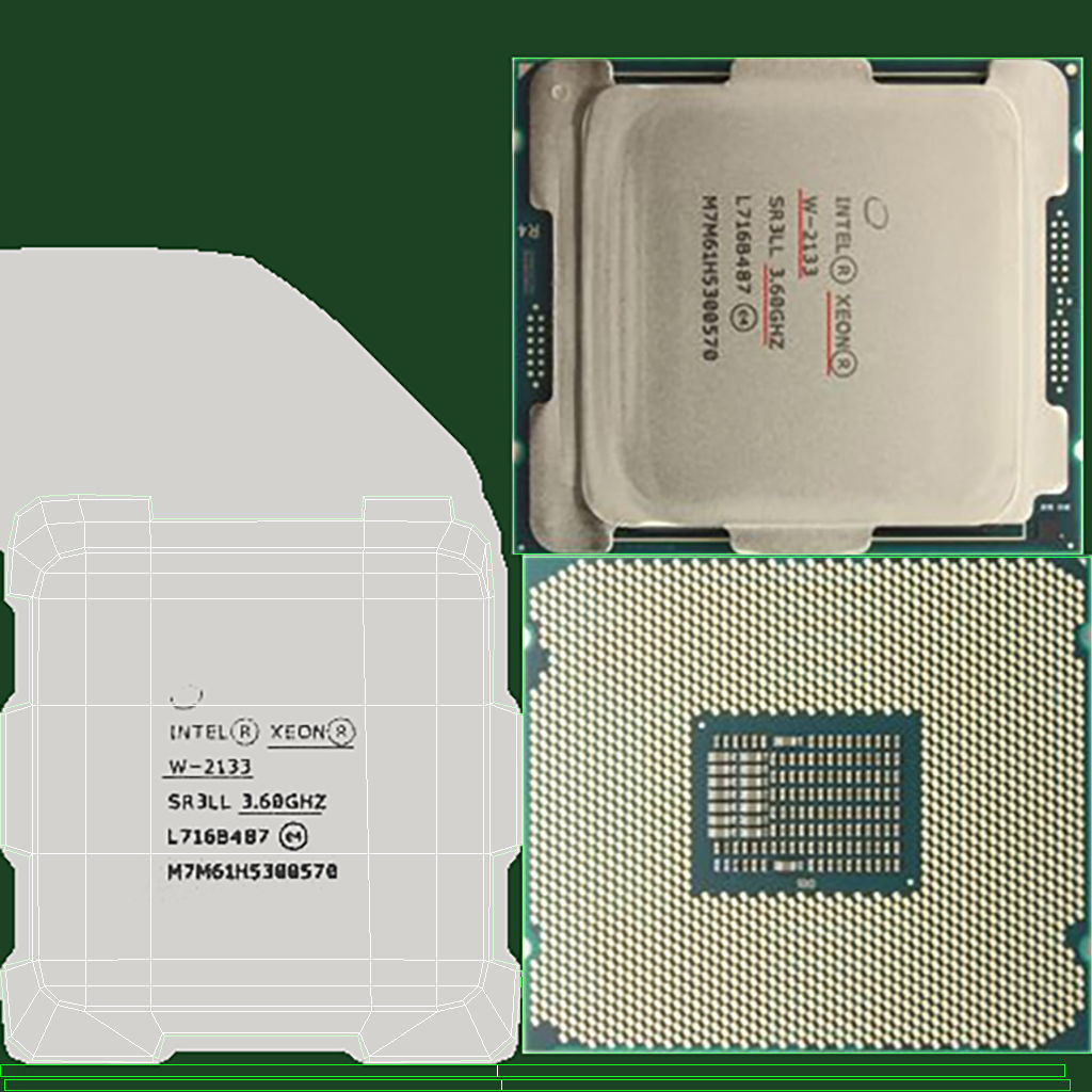 Intel Xeon W-2133 Low-poly 3D model_10