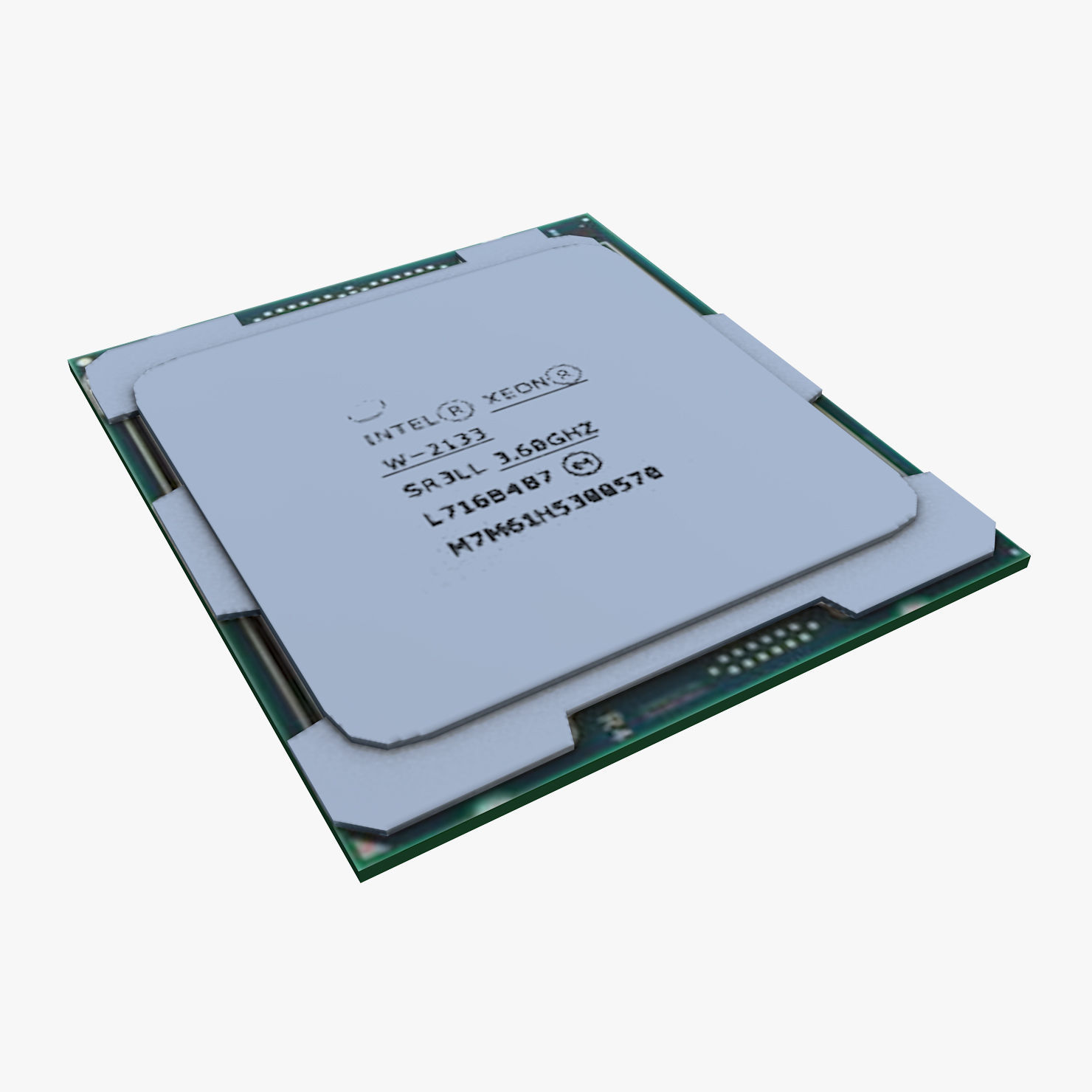 Intel Xeon W-2133 Low-poly 3D model_2