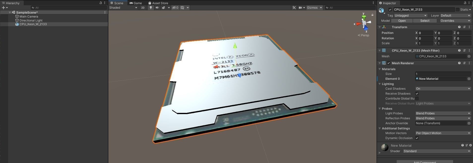 Intel Xeon W-2133 Low-poly 3D model_9