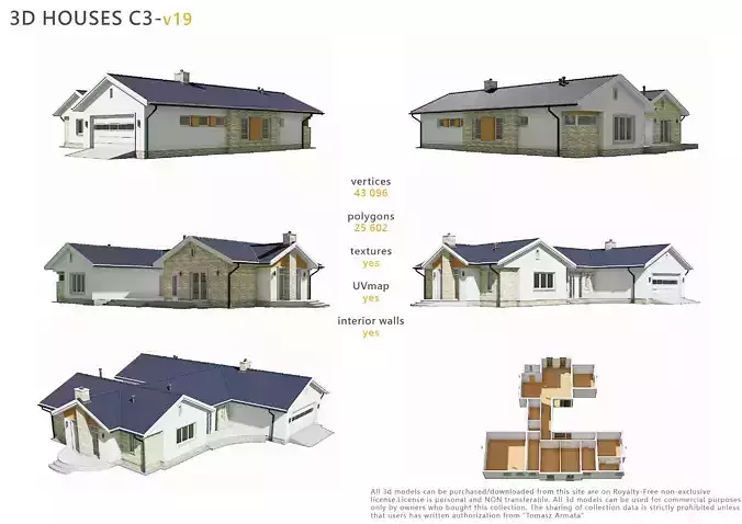 House C3V19 Low-poly 3D model