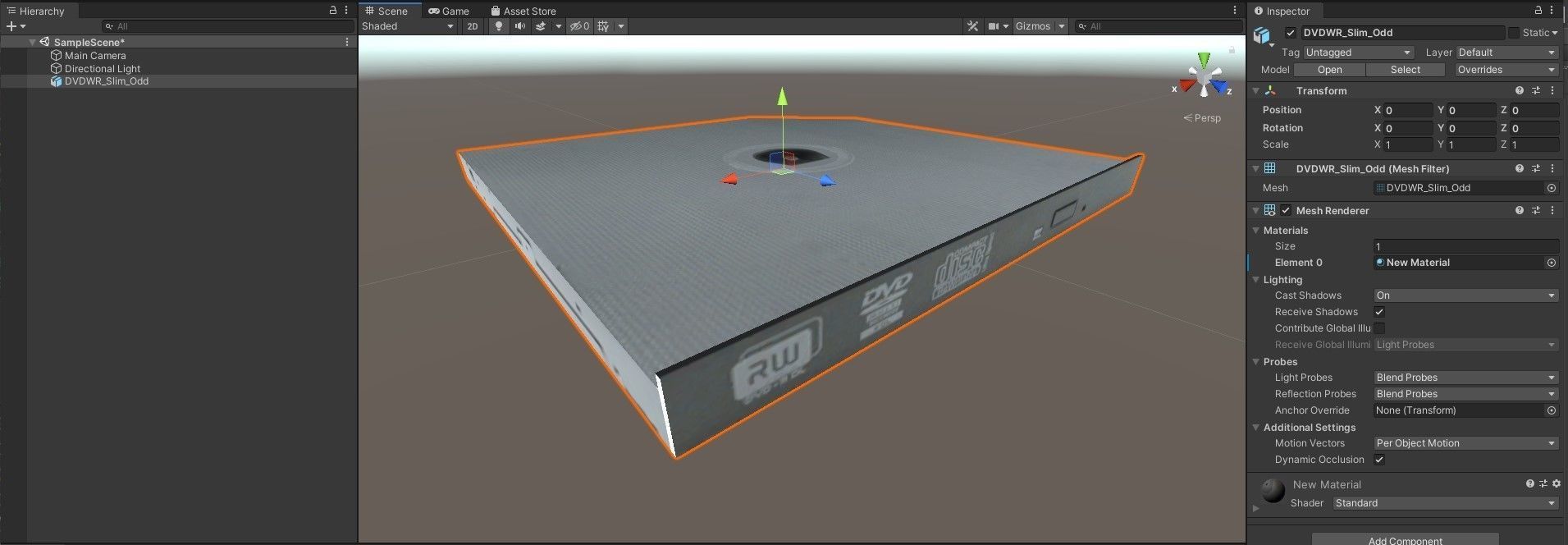 HP Slim DVDWR Low-poly 3D model_8