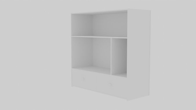 Low Poly Cabinet GameReady bookcase Free low-poly 3D model