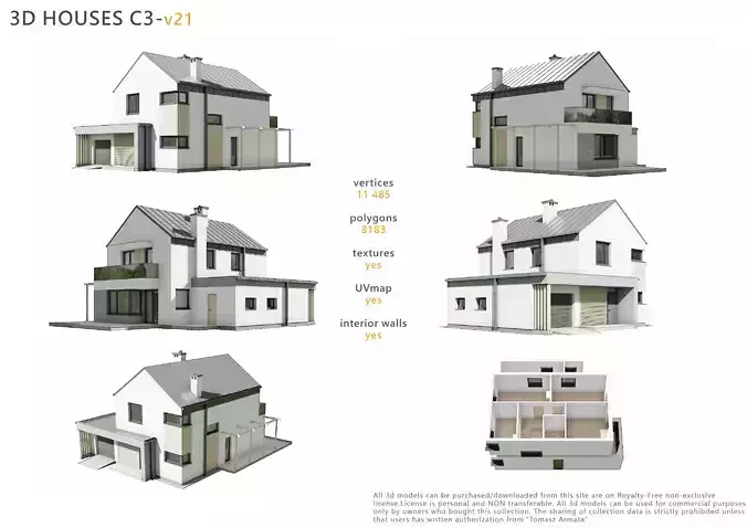 House C3V21 Low-poly 3D model
