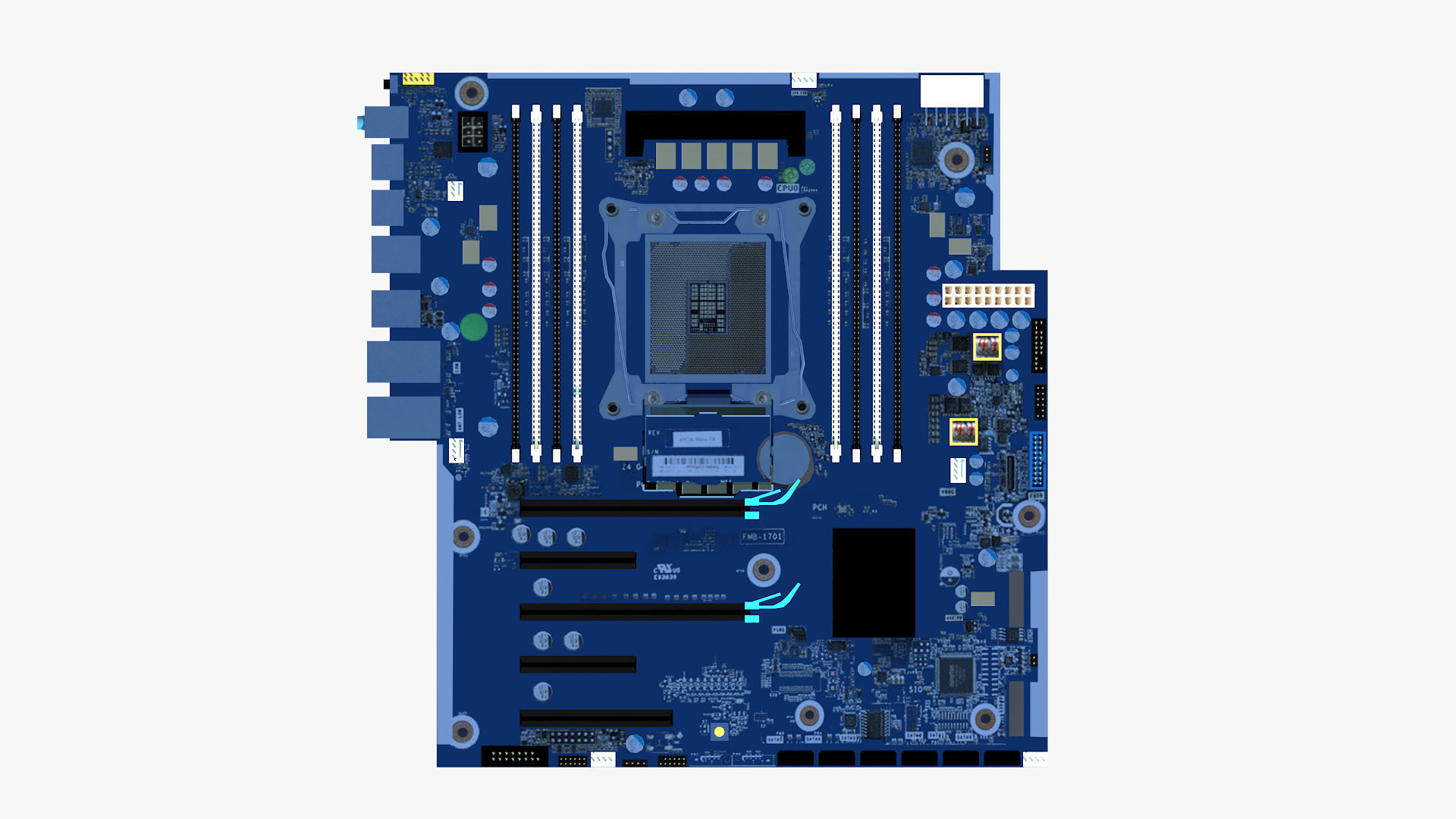 HP 914285 Motherboard Low-poly 3D model_4