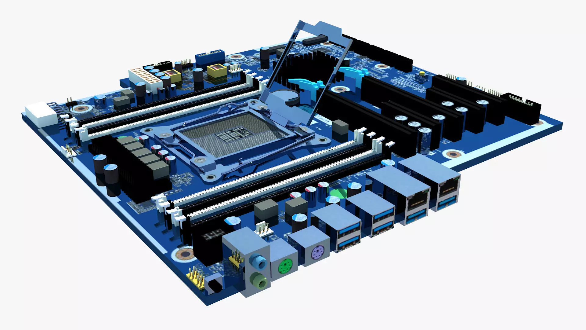 HP 914285 Motherboard Low-poly 3D model_0