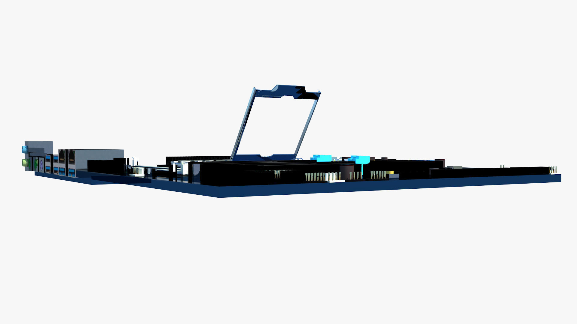 HP 914285 Motherboard Low-poly 3D model_6