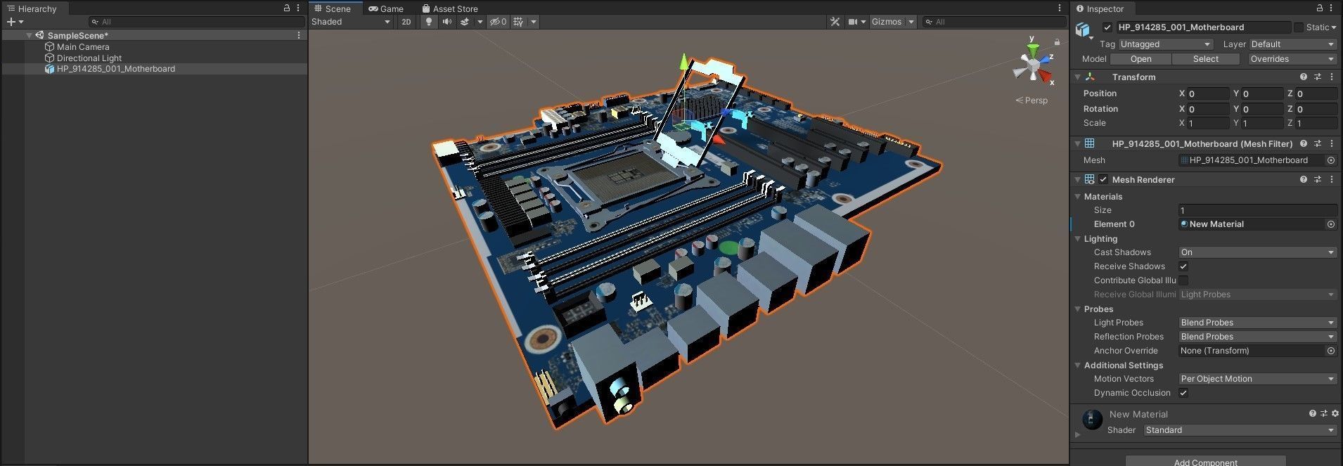 HP 914285 Motherboard Low-poly 3D model_10