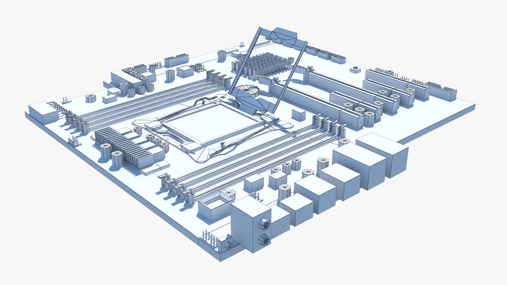 HP 914285 Motherboard Low-poly 3D model_7