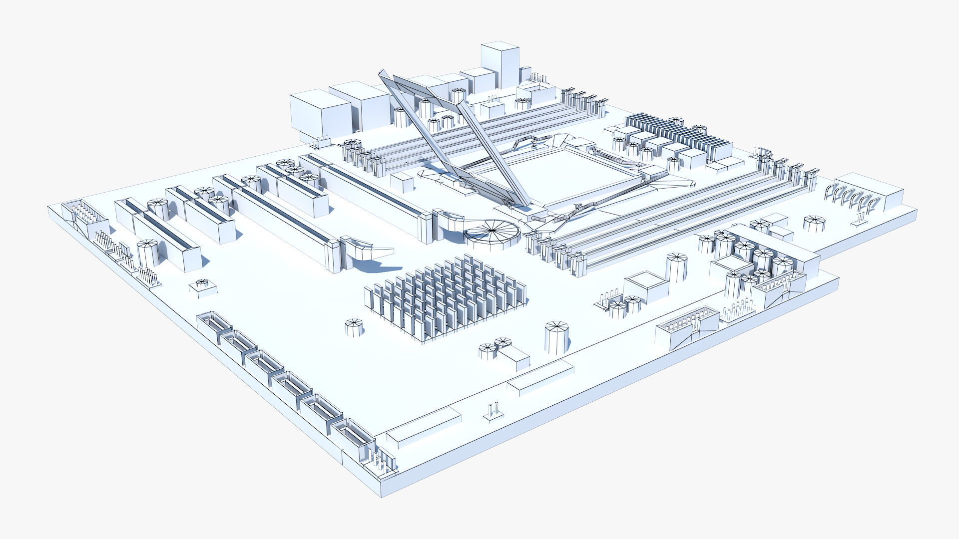 HP 914285 Motherboard Low-poly 3D model_8