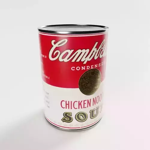 Vintage Campbells Chicken Noodle Soup Can 3D model