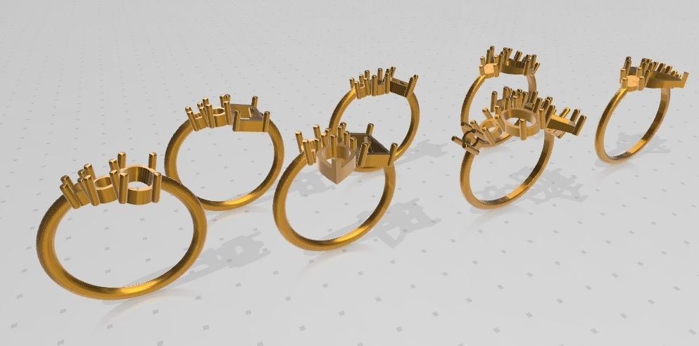 set sortijas gemas 3D print model_1
