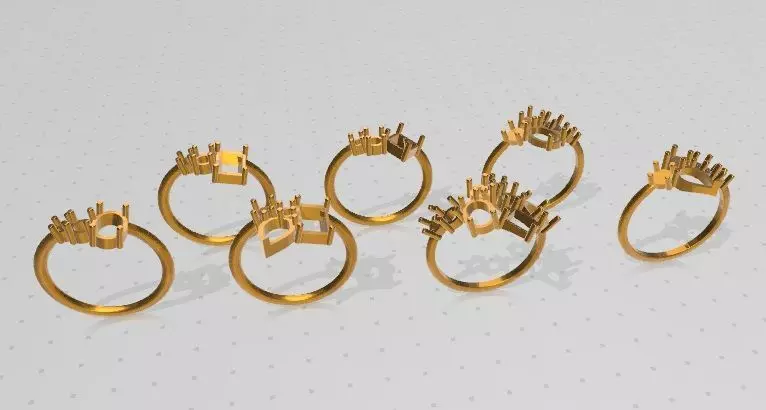 set sortijas gemas 3D print model_0