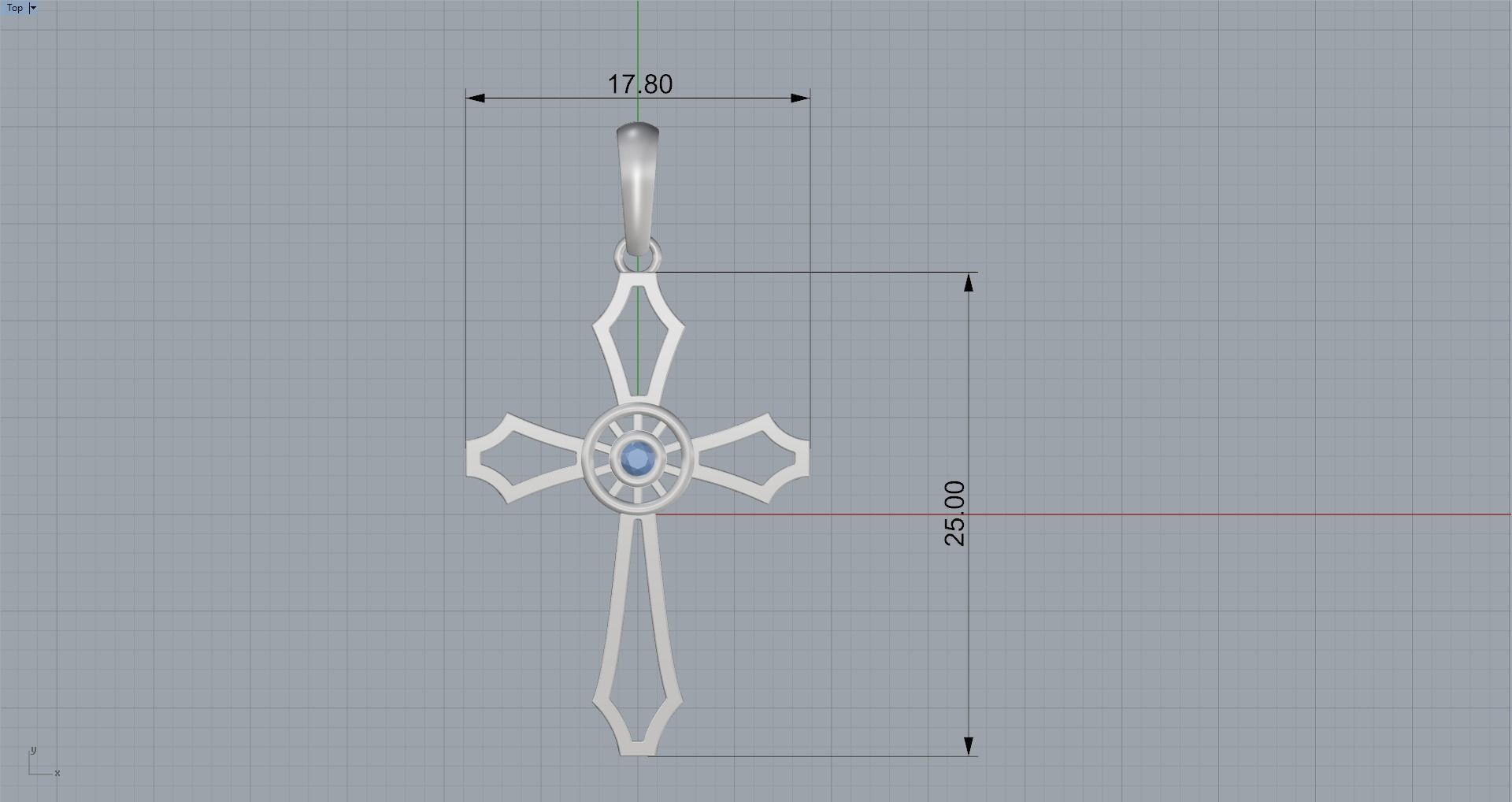 JESUS CROSS DIAMOND PENDANT 3D print model_8