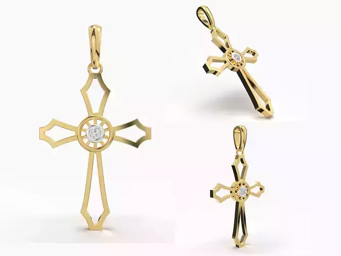JESUS CROSS DIAMOND PENDANT