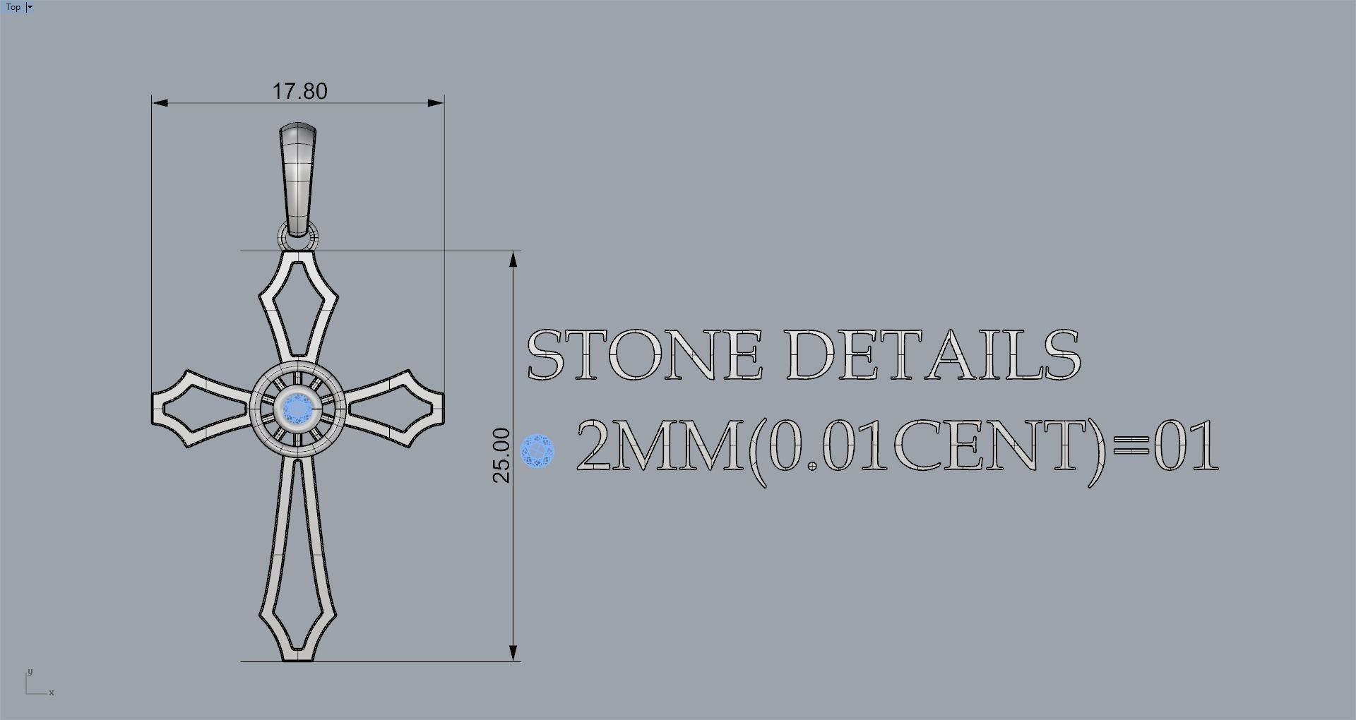 JESUS CROSS DIAMOND PENDANT 3D print model_6