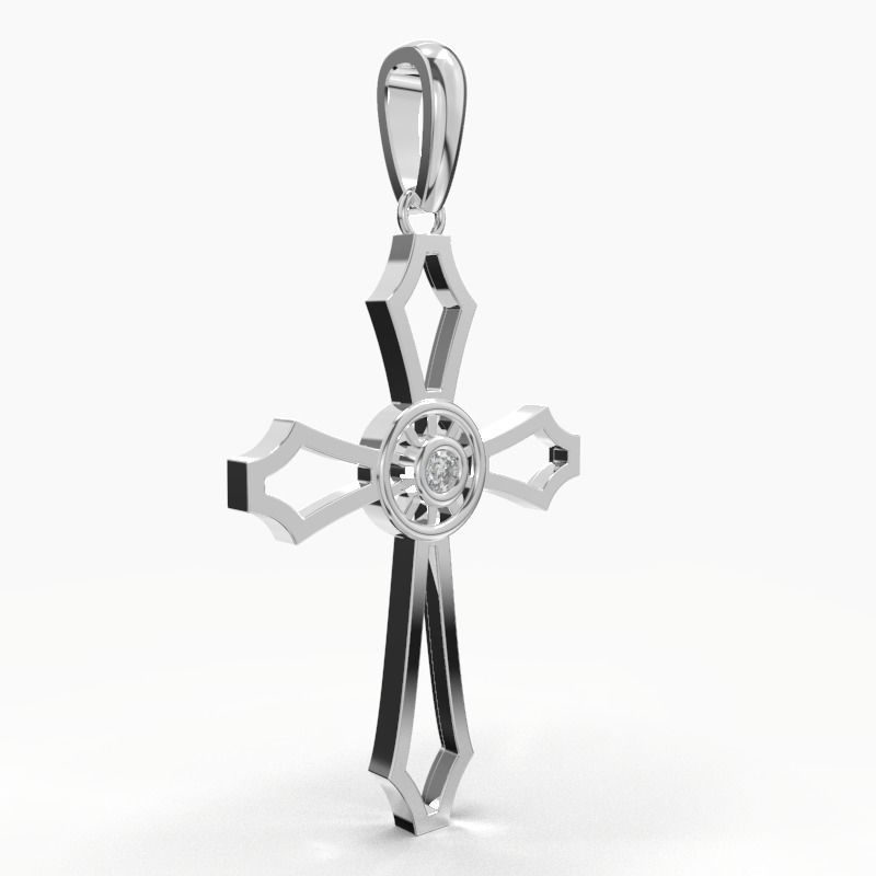 JESUS CROSS DIAMOND PENDANT 3D print model_18