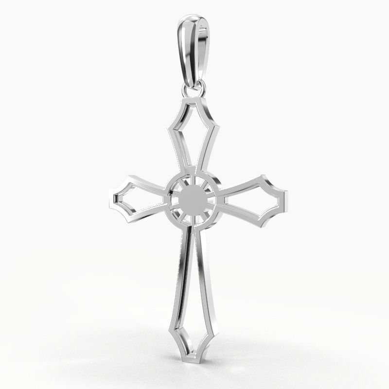 JESUS CROSS DIAMOND PENDANT 3D print model_16