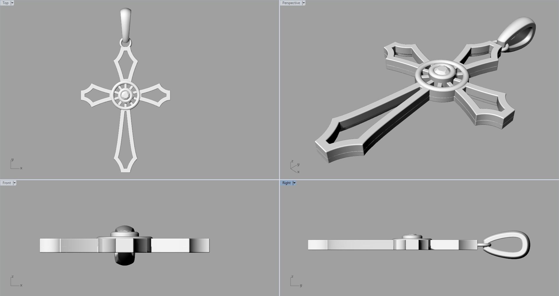 JESUS CROSS DIAMOND PENDANT 3D print model_7